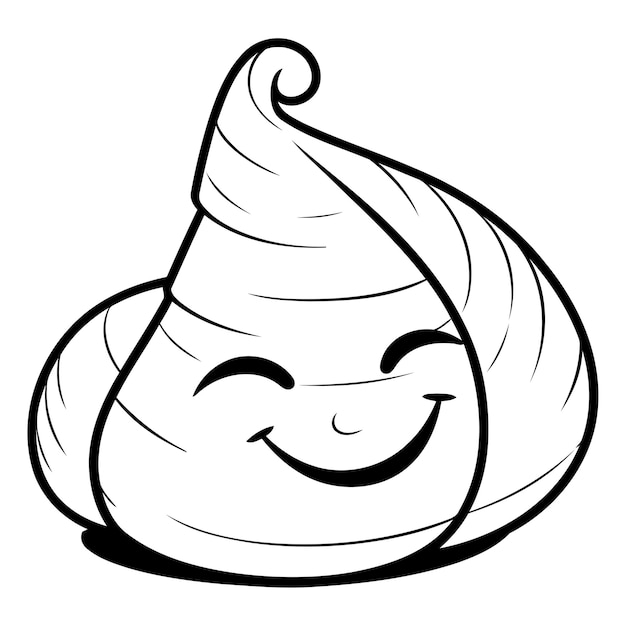 Illustration of a Cute Smiling Hat Cartoon Character for Coloring Book