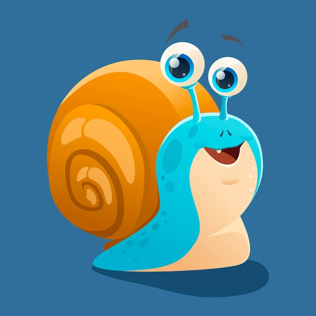 Vector illustration of a cute smiling snail