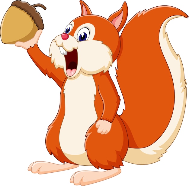 Illustration of cute squirrel cartoon