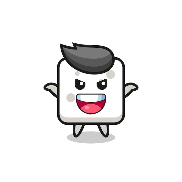 The illustration of cute sugar cube doing scare gesture , cute style design for t shirt, sticker, logo element