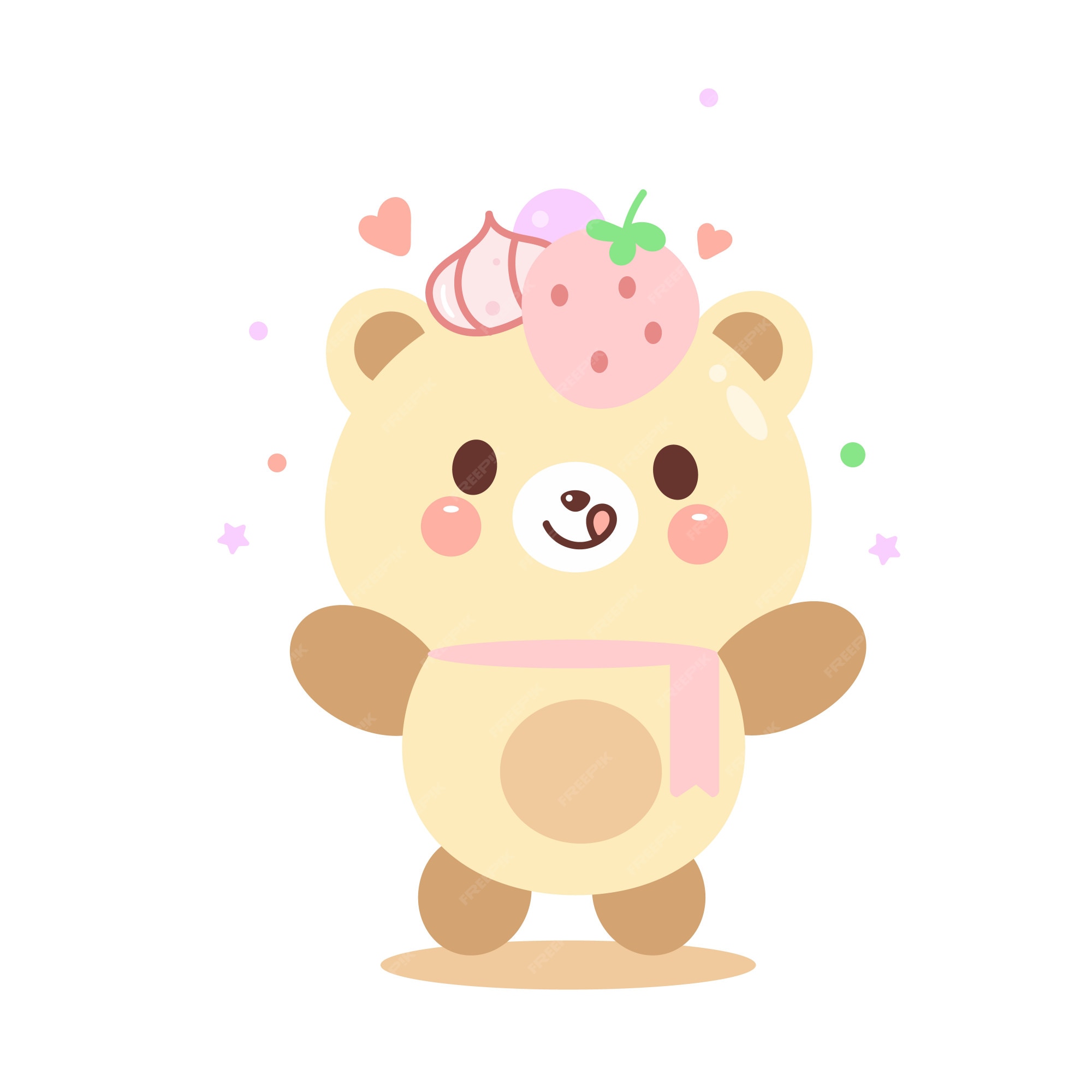 イラストかわいいテディベア プレミアムベクター