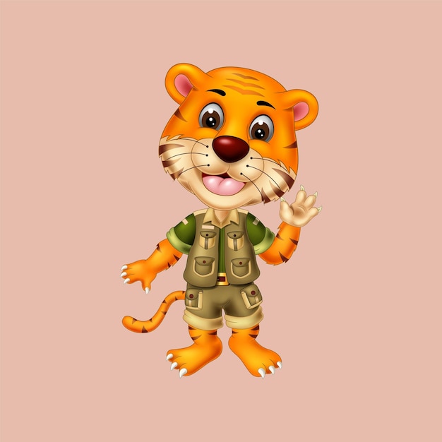 Illustration of cute tiger cartoon