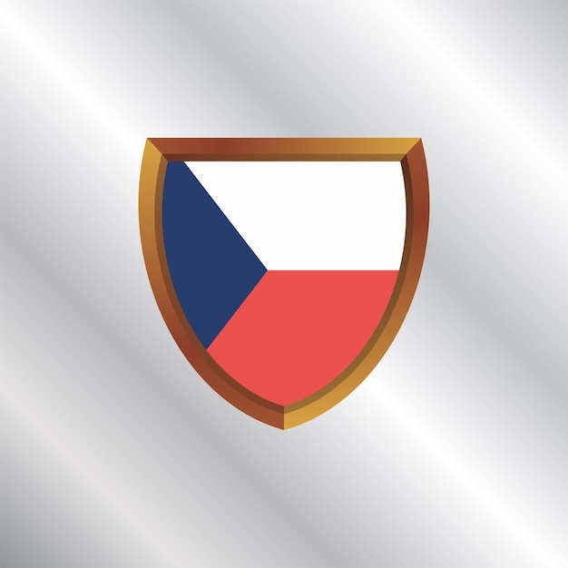 チェコ共和国の旗テンプレートのイラスト