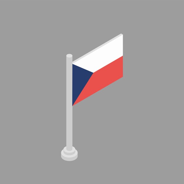 Illustration of Czech Republic flag Template