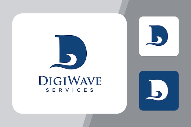 Illustration of d abstract sign with a wave cutting in the middle logo