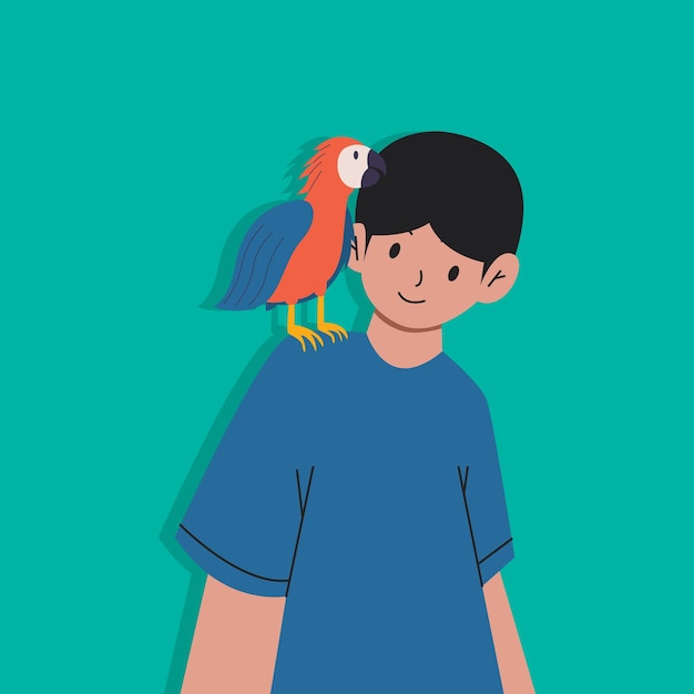 illustration of daily life with animals