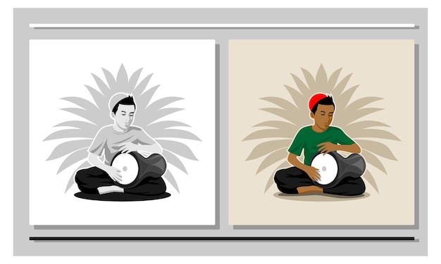 Vector illustration of a darbuka musician