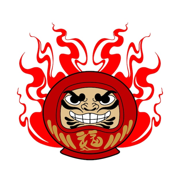 Illustration daruma angry