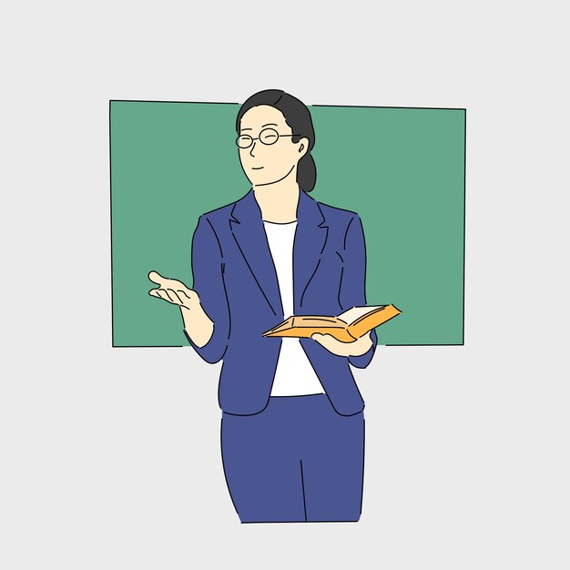 Vector illustration dedicated teacher inspiring minds