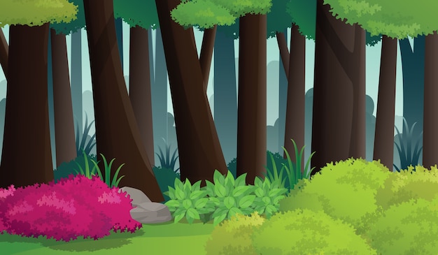 Illustration of deep forest