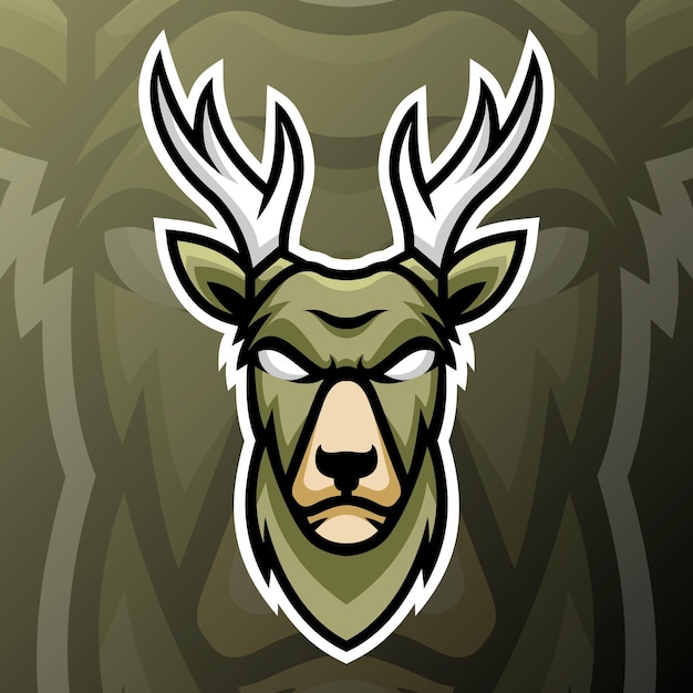 eスポーツのロゴスタイルの鹿のイラスト