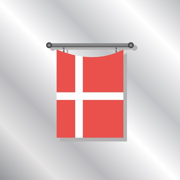 デンマークの旗テンプレートのイラスト