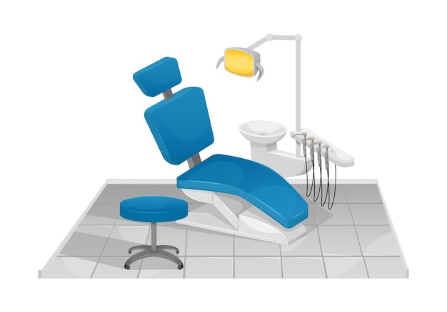 Vector illustration of a dental chair with lamp