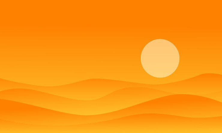 Illustration desert on orange backgrounds