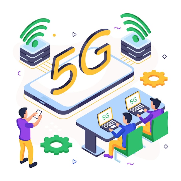 Иллюстрация дизайна сети 5g