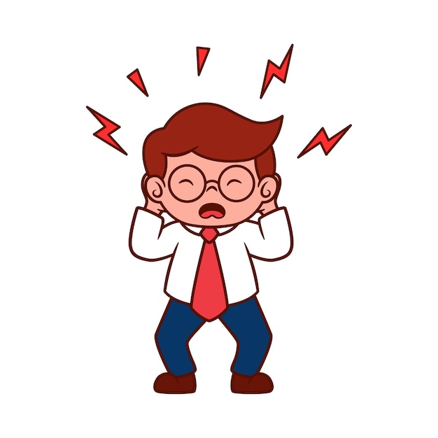 Illustration design of a businessman panicking