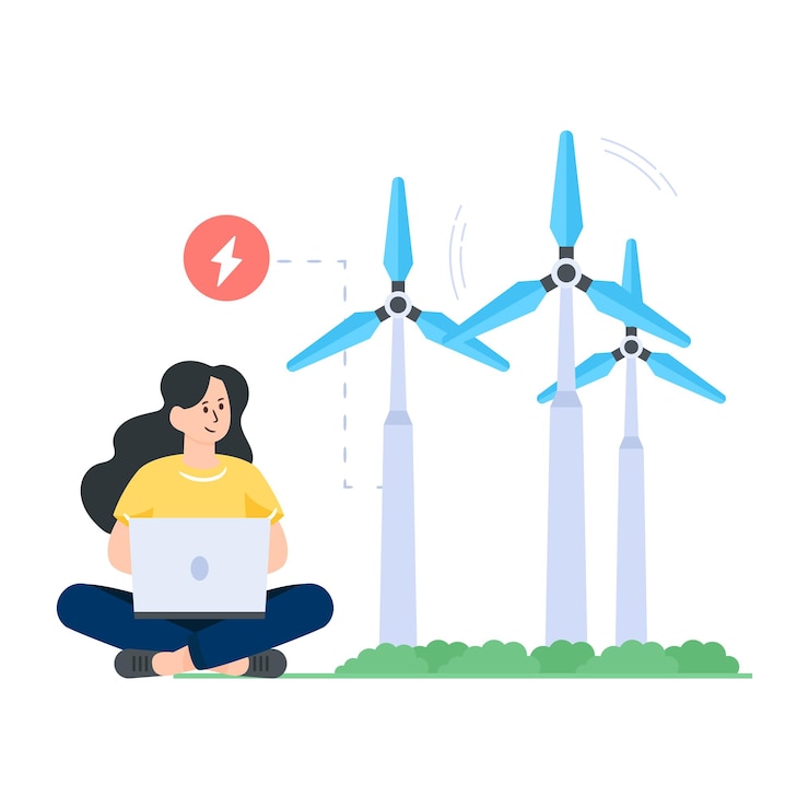 Vector 에코 배터리의 일러스트 디자인