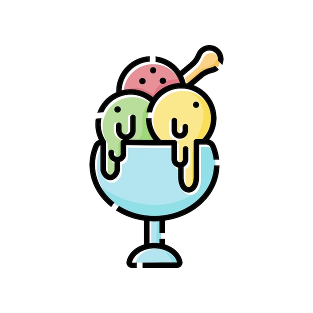 Illustration design of a glass of ice cream symbol design ice cream