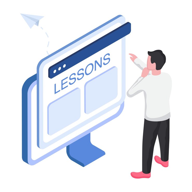 Vector an illustration design of online lessons