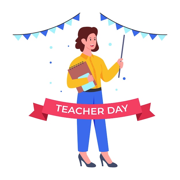Vettore un disegno illustrativo della celebrazione del giorno dell'insegnante