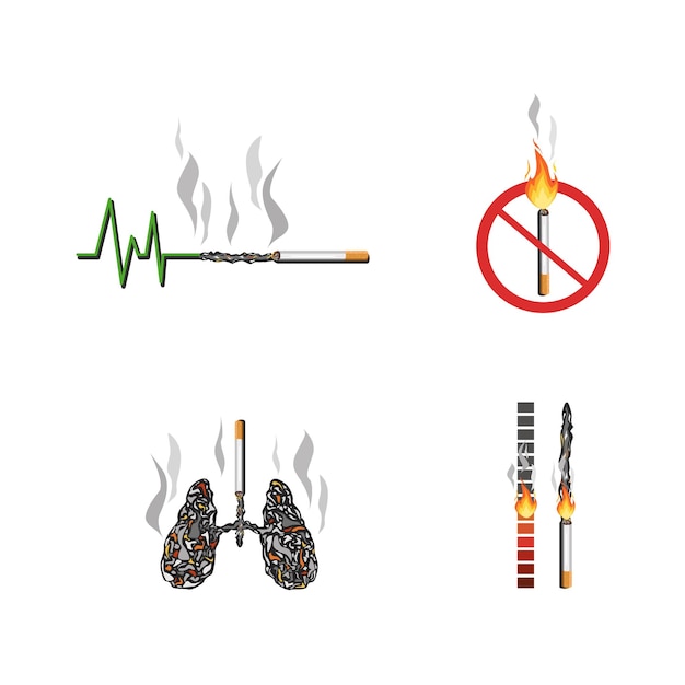 Collezione di disegni vettoriali per la giornata mondiale senza tabacco