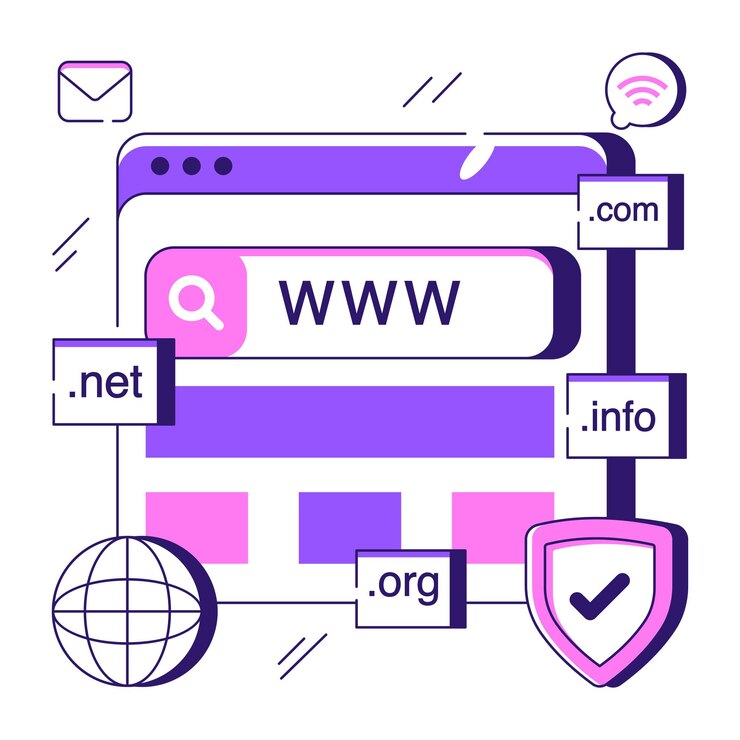 Vector an illustration design of web domains