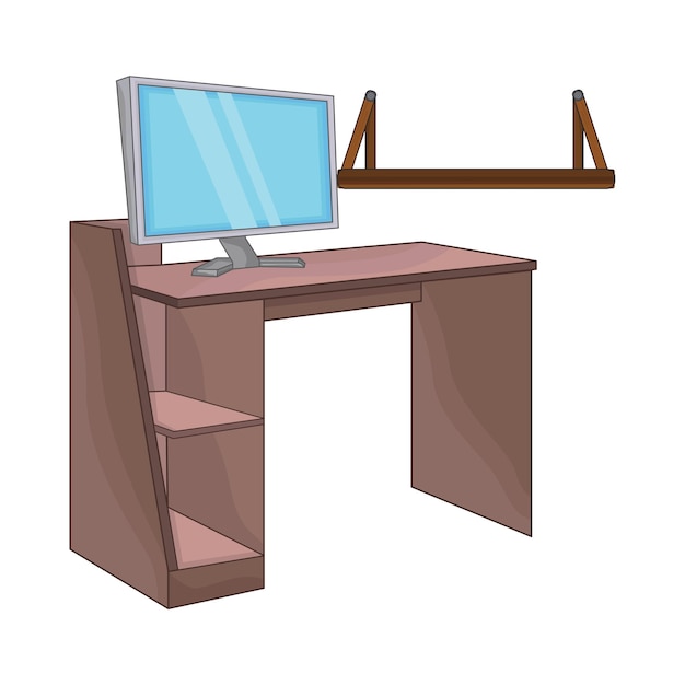 Vector illustration of desk