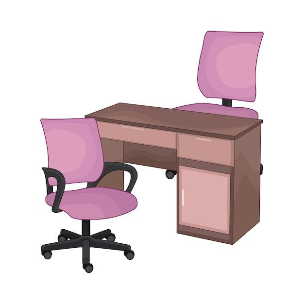 Vector illustration of desk