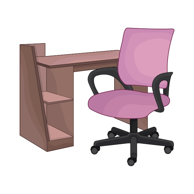 Vector illustration of desk