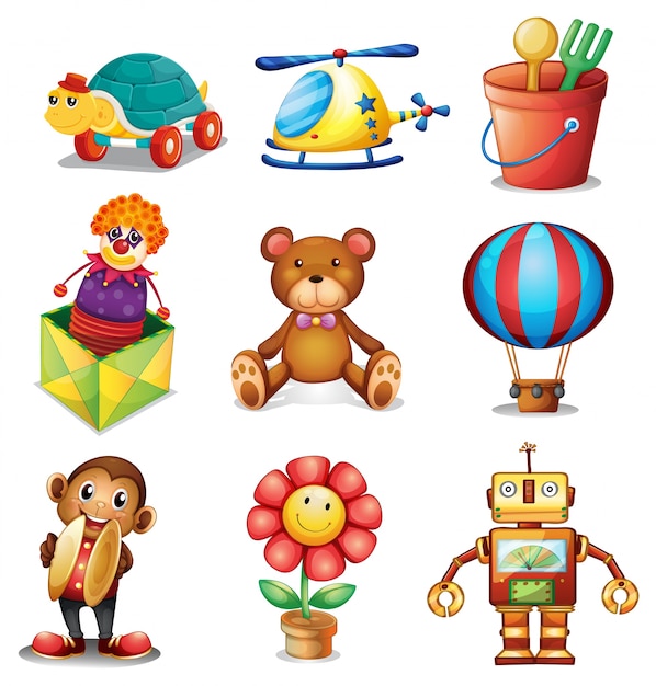 Vector illustration of different kind of toys