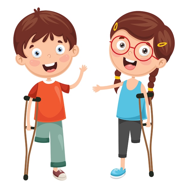Illustration Of Disabled Kid