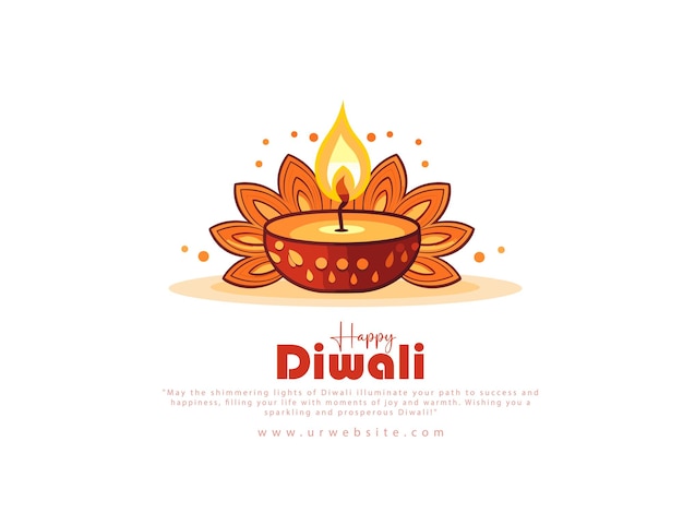 Illustration of diya for diwali dhanteras bhai dooj akshaya tritiya onam festival of india