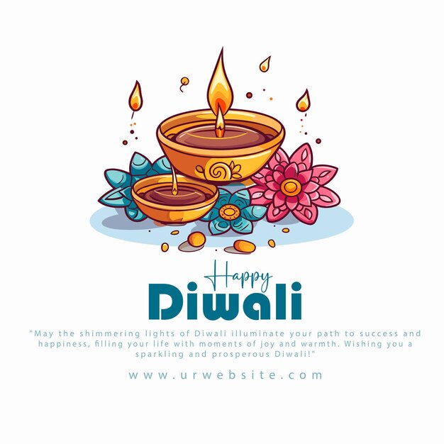 Illustration of Diya for Diwali Dhanteras Bhai dooj Akshaya Tritiya Onam festival of India