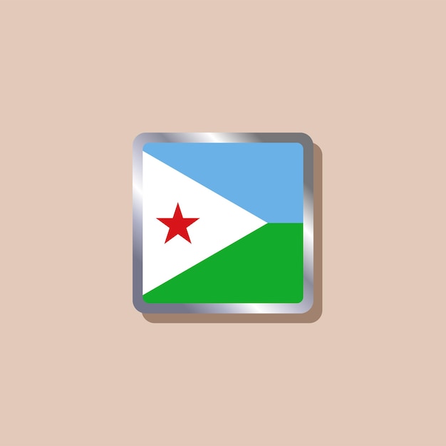 ジブチの国旗のイラスト テンプレート