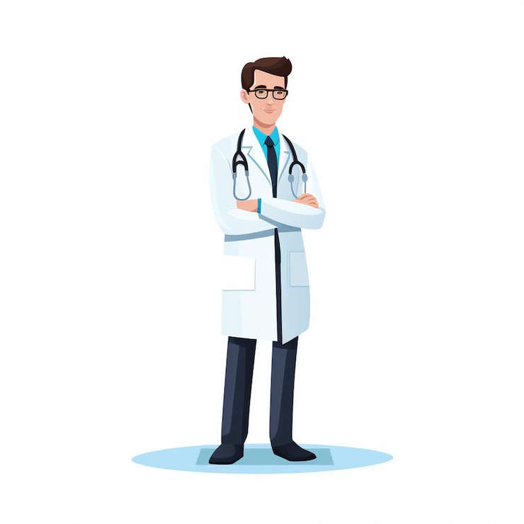 Vector illustration doctor hospital medical clinic medicine vector health flat care person happy