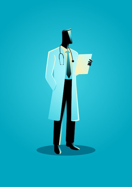 Vector illustration of a doctor with document