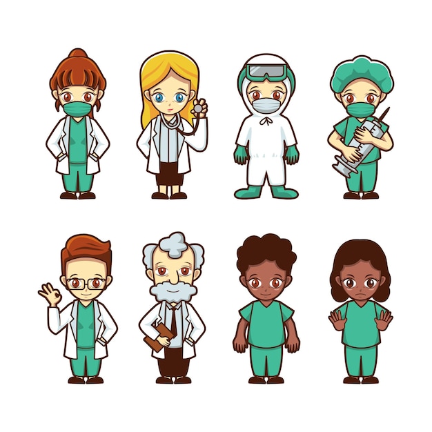 illustration of doctors cartoon vector design