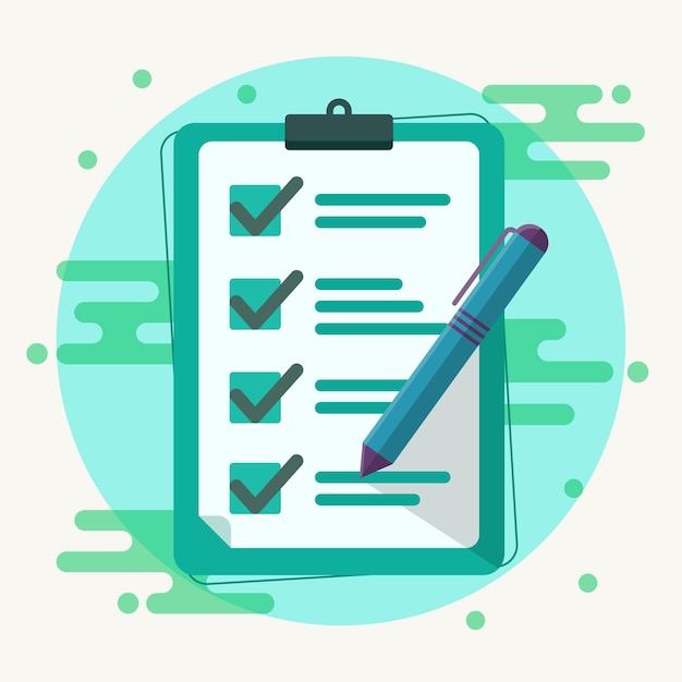 Vector illustration of a document and a todo list