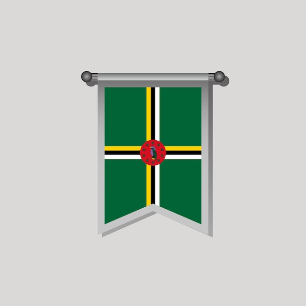 Illustration of Domonica flag Template