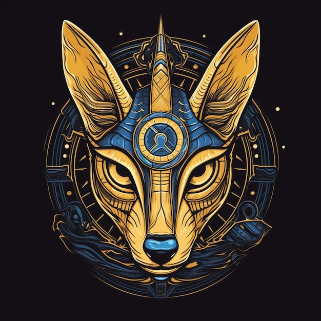 Vector illustration of a donmaximus tshirt design eye of anubis hierogliph symbol