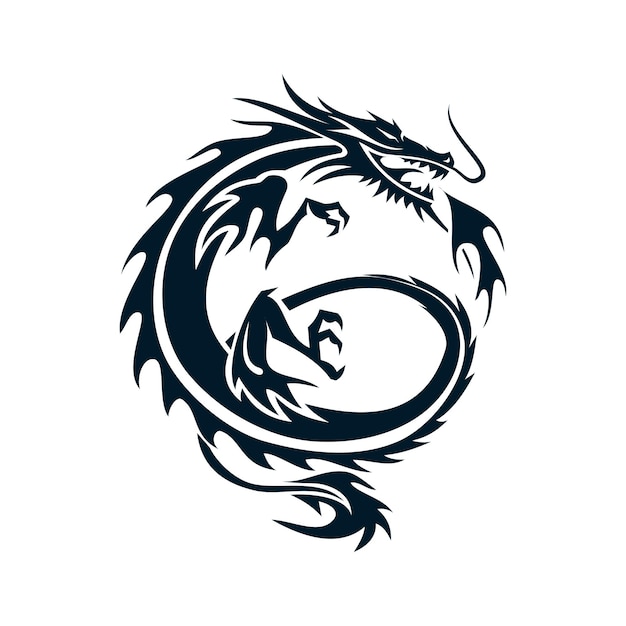 Disegno del logo del drago dell'illustrazione