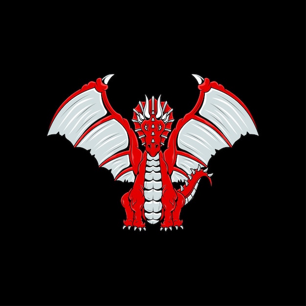 Illustration dragon red vector design