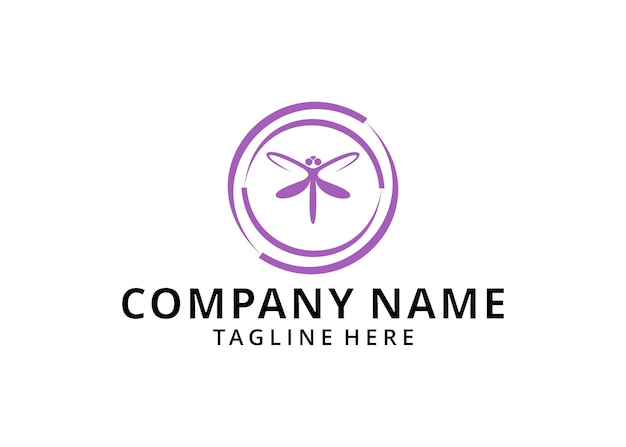 Vector illustration dragonfly logo design