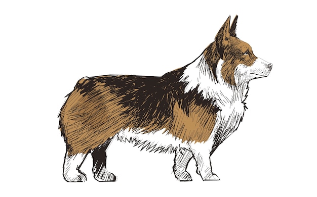 Illustration drawing style of dog