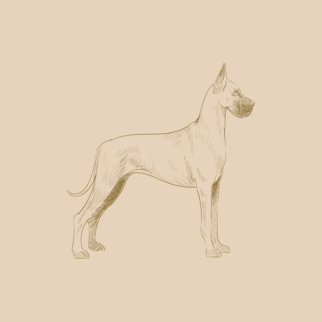 Vettore stile di disegno dell'illustrazione del cane