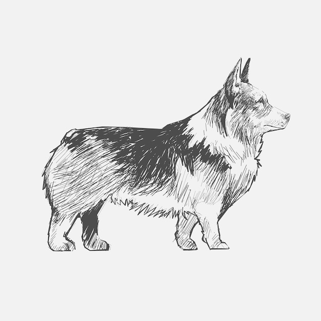 Illustration drawing style of dog