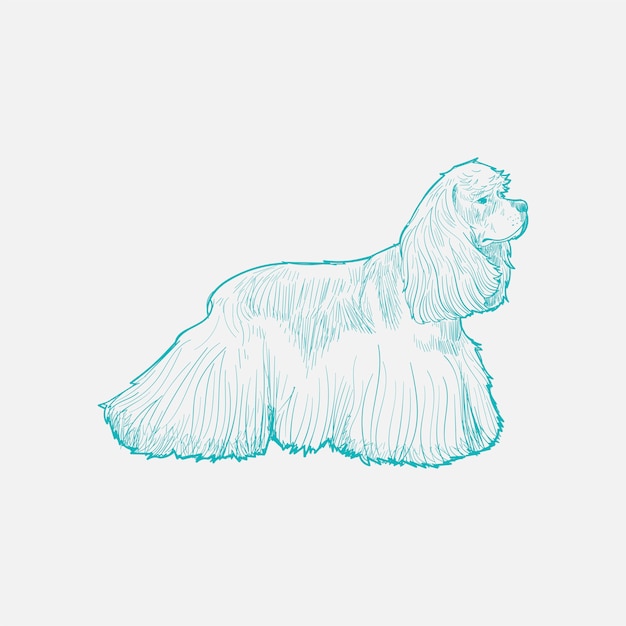 Illustration drawing style of dog