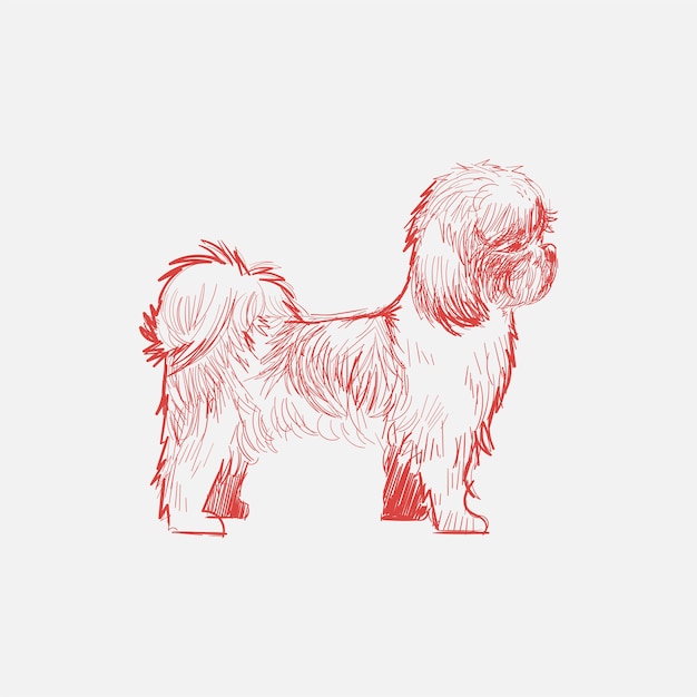 Illustration drawing style of dog