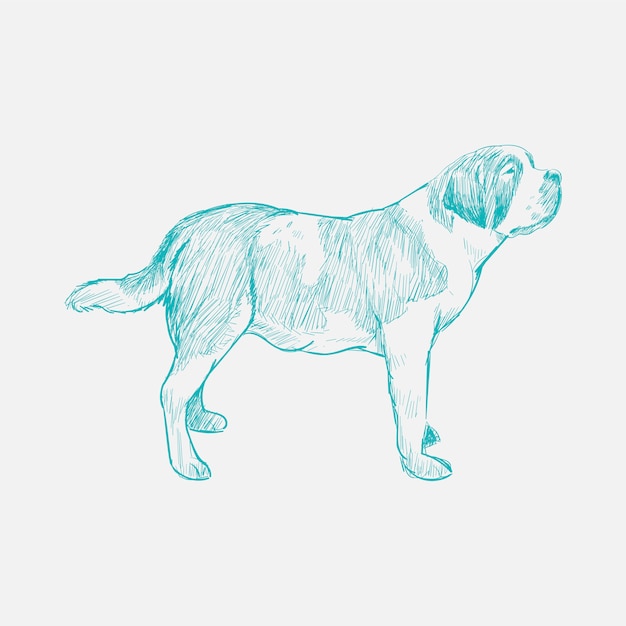 Vettore stile di disegno dell'illustrazione del cane