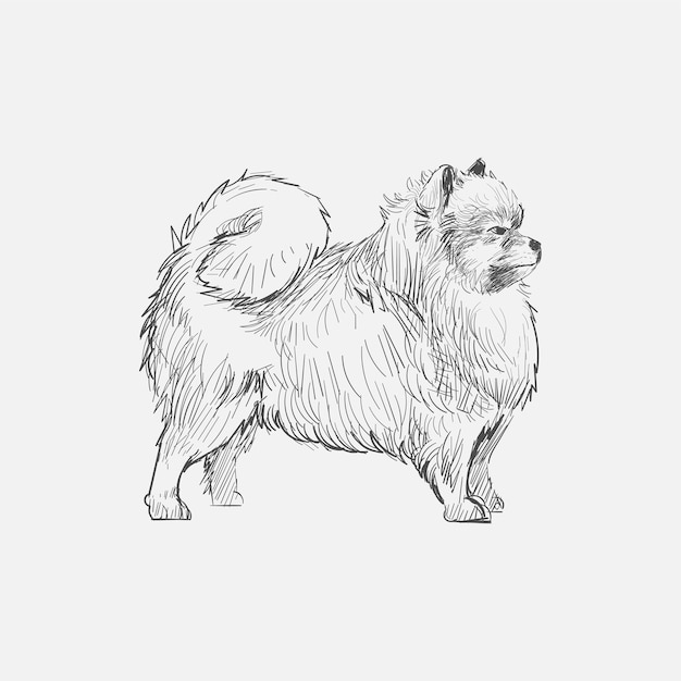 ベクトル 犬のイラストの描画スタイル